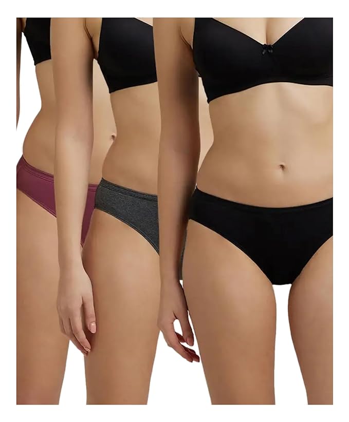 Jockey 1410 Womens Medium Coverage Super Combed Cotton Mid Waist Bikini with Concealed Waistband