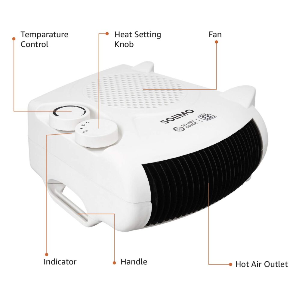 Amazon Brand - Solimo 2000 1000 Watts Room Heater with Adjustable Thermostat