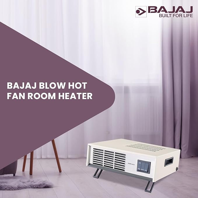 Bajaj Blow Hot Portable Room Heater For Bedroom|2 Heat Settings-1000 Watt/ 2000 Watt|Ideal Room Heater For Winter