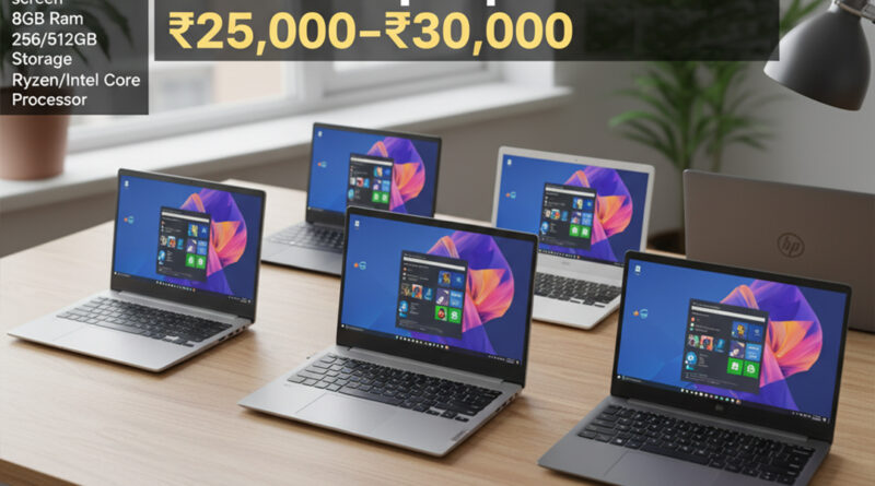 5 Best Laptops Under ₹25,000–₹30,000 (September 2025) Affordable laptops for students, housewives, working professionals, casual users, those looking for beginner-level editing, coding solutions, and low-cost professionals