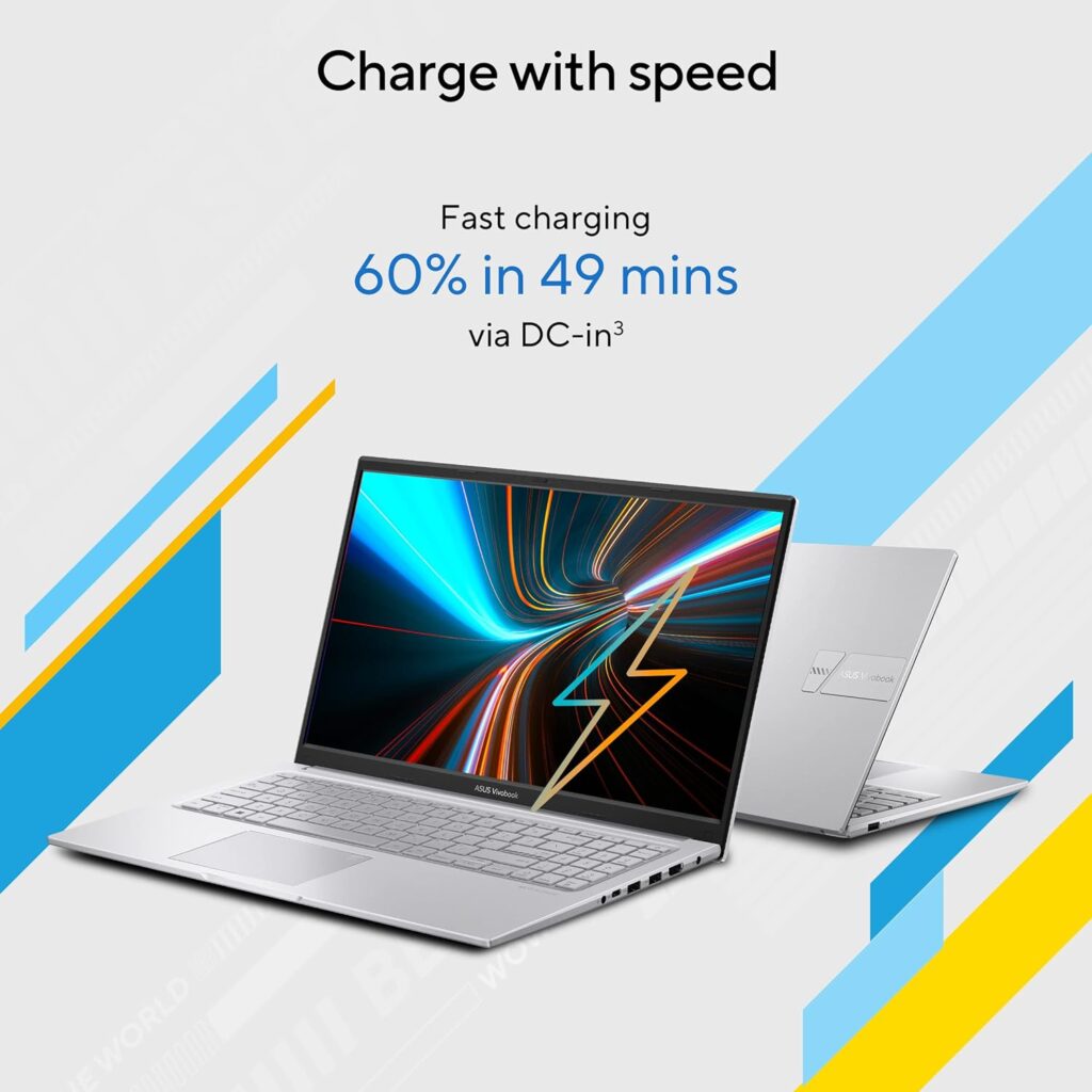 ASUS Vivobook 15, Intel Core i3-1215U, 16GB RAM, 512GB SSD, FHD 1920x1080, 1.2 GHz, 15.6", Windows 11, MS Office Home, Cool Silver, 1.7KG, X1504ZA-NJ342WS, Integrated Graphics, Thin & Light Laptop